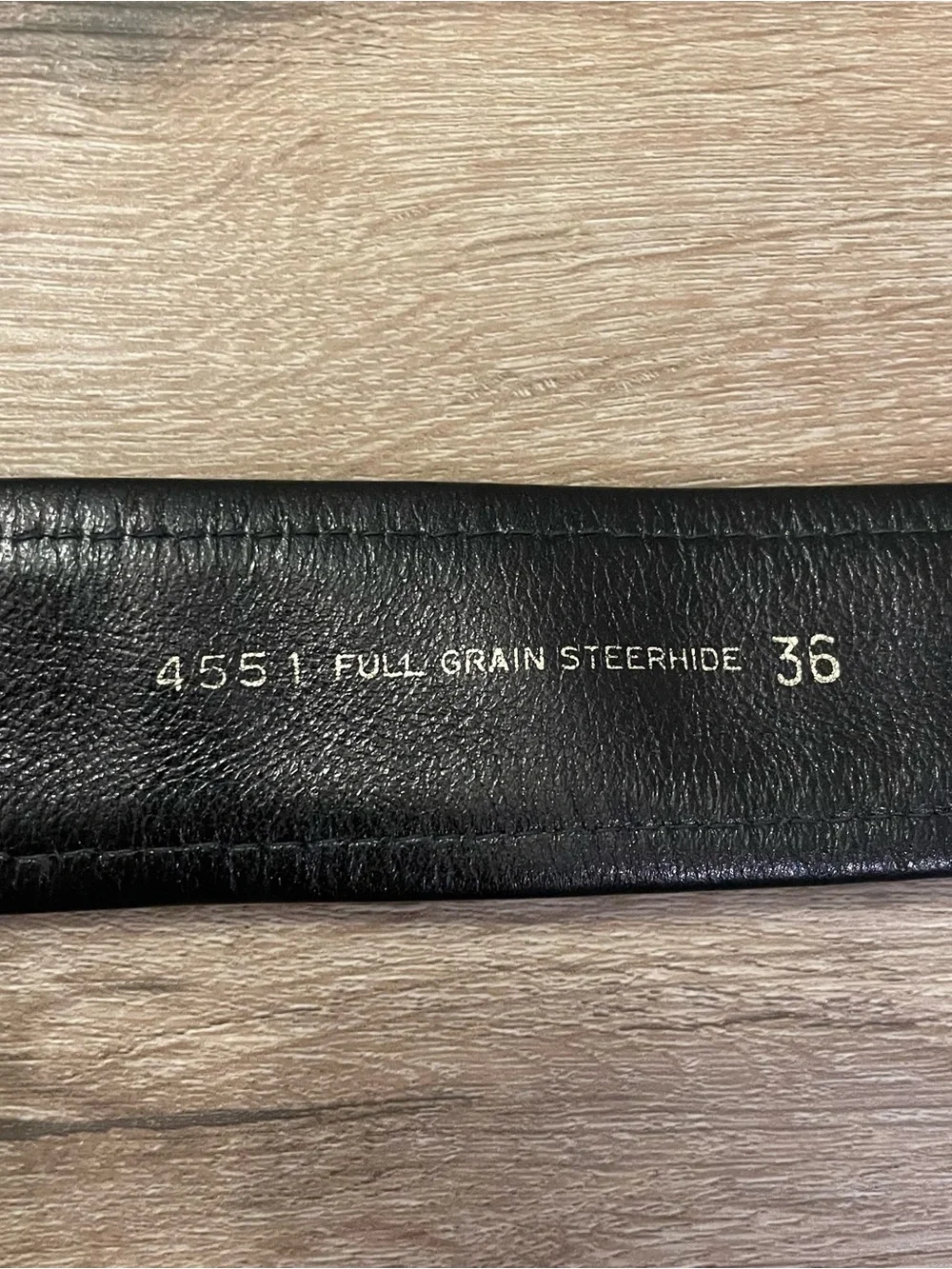 Full grain steerhide and canvas belt size 36 unisex